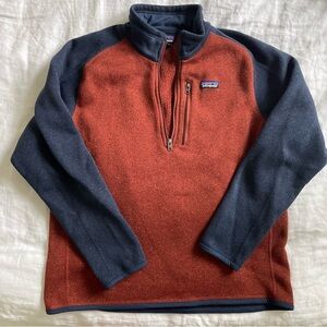 🏔️Patagonia Men's Orange and Black Sweater